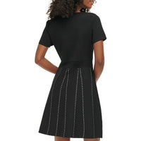 Womens Metallic A-Line Sweaterdress