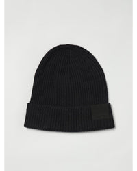 Tom Ford Ribbed Knit Beanie Logo Patch Men Blue Hats