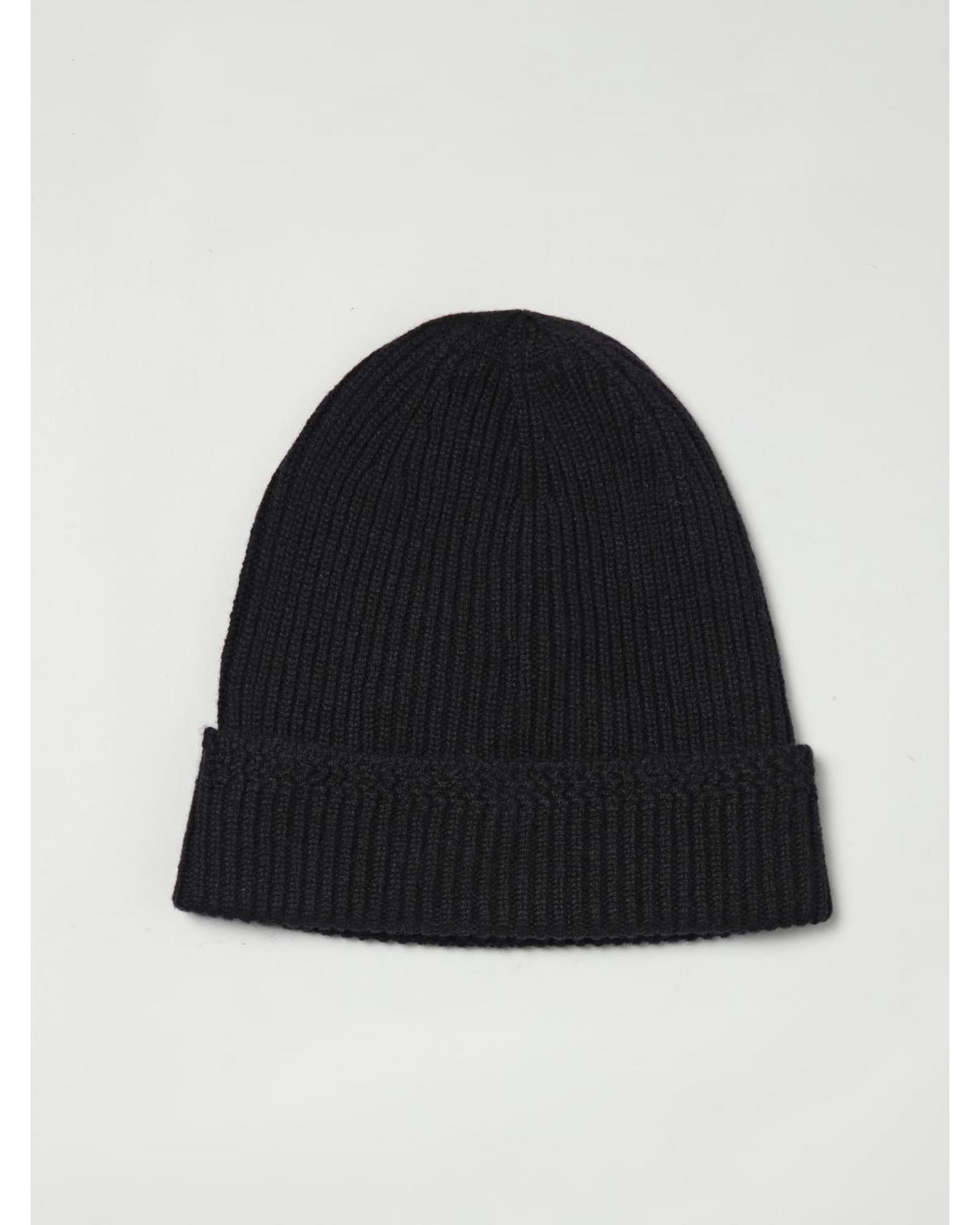 Tom Ford Ribbed Knit Beanie Logo Patch Men Blue Hats