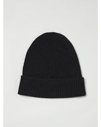 Tom Ford Ribbed Knit Beanie Logo Patch Men Blue Hats