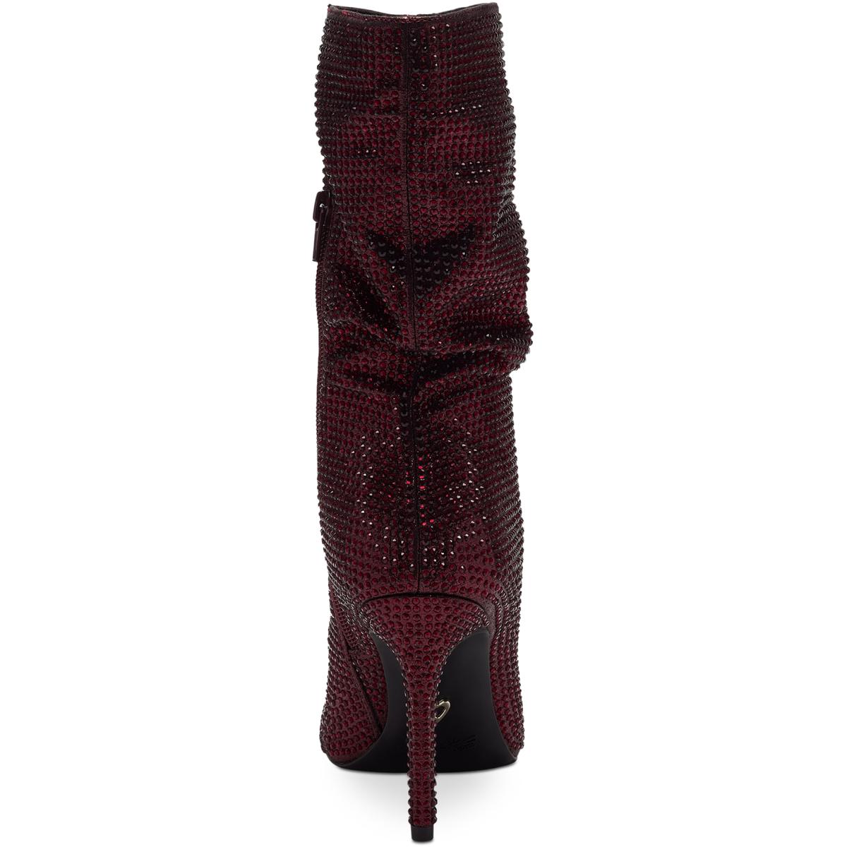 Raquell Womens Rhinestone Manmade Mid-Calf Boots