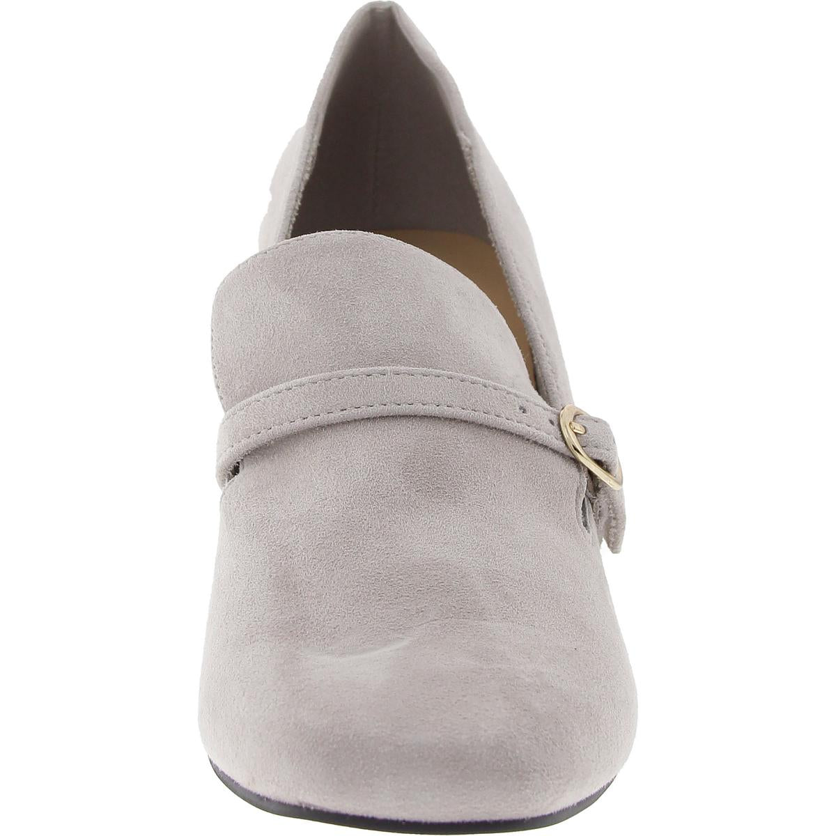 Ashton Womens Buckle Leather Loafer Heels