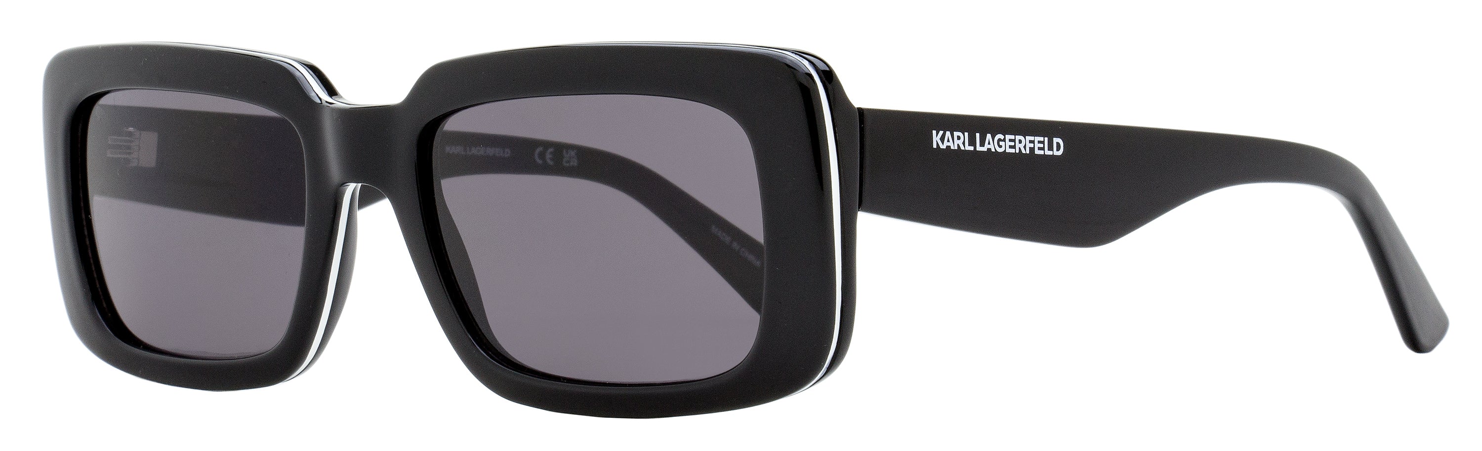 Karl Lagerfeld Rectangle Sunglasses KL6101S 001 Black 54mm Black