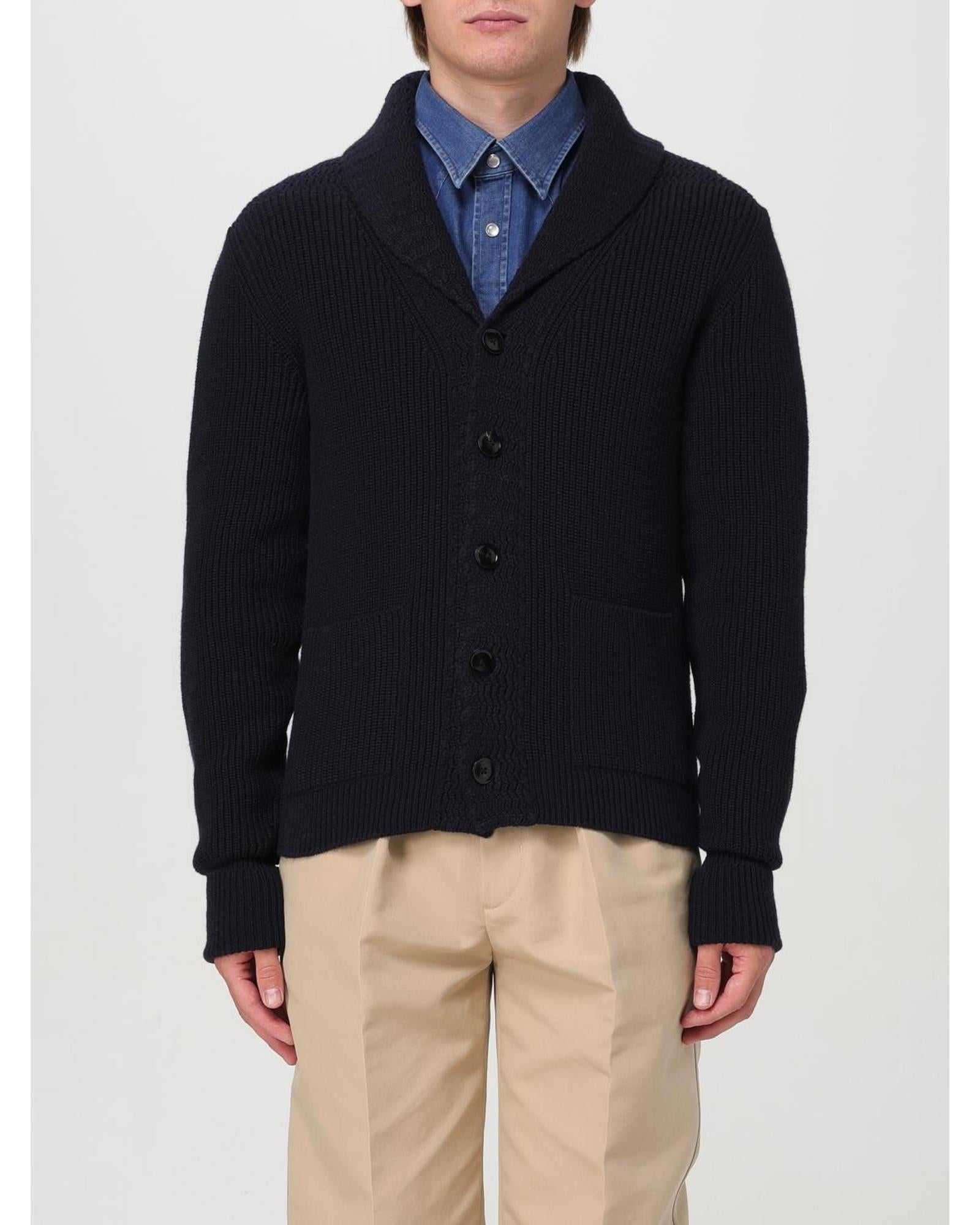 Tom Ford Shawl Collar Wool Cardigan Men Blue