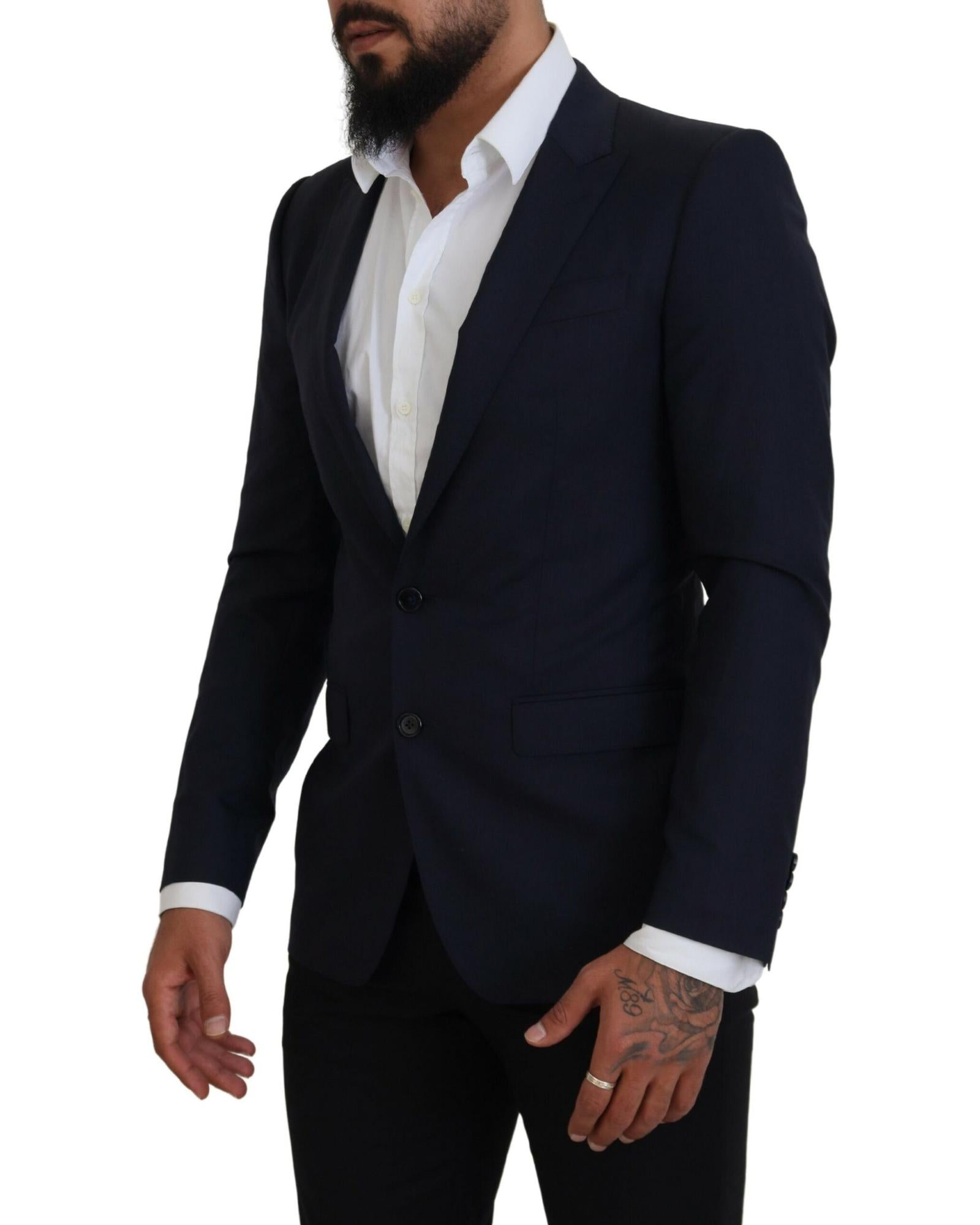 Dolce & Gabbana Men's Navy Classic Fit Single-Breasted Blazer