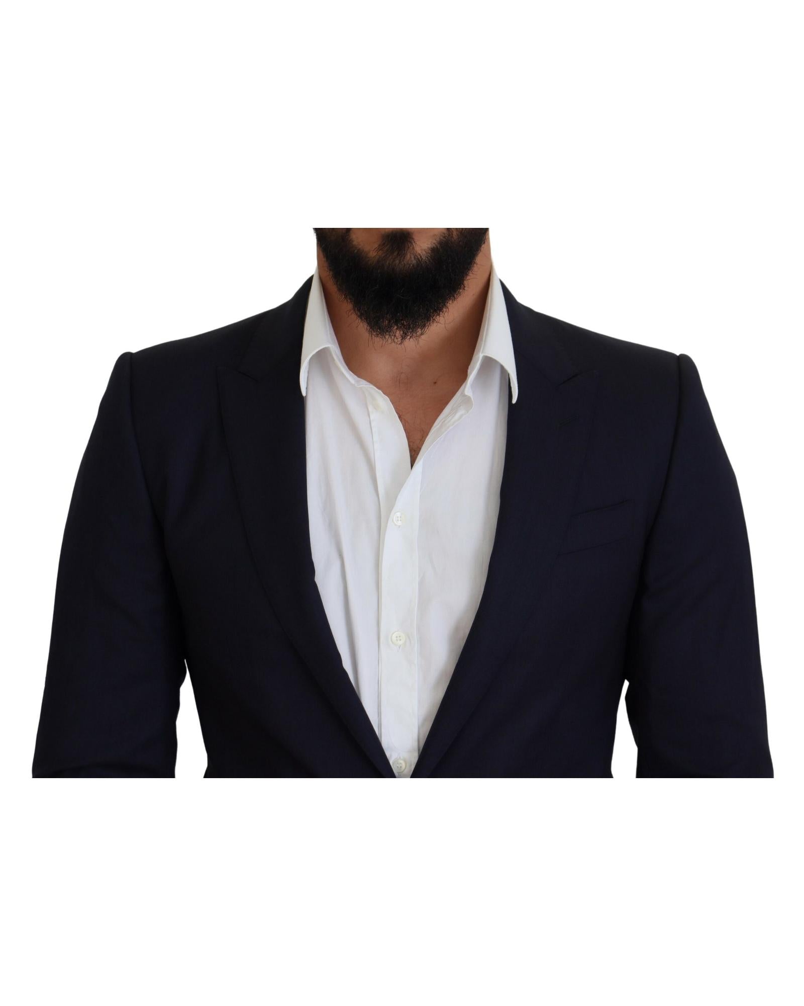 Dolce & Gabbana Men's Navy Classic Fit Single-Breasted Blazer