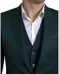 Dolce & Gabbana Green Patterned Suit for Men