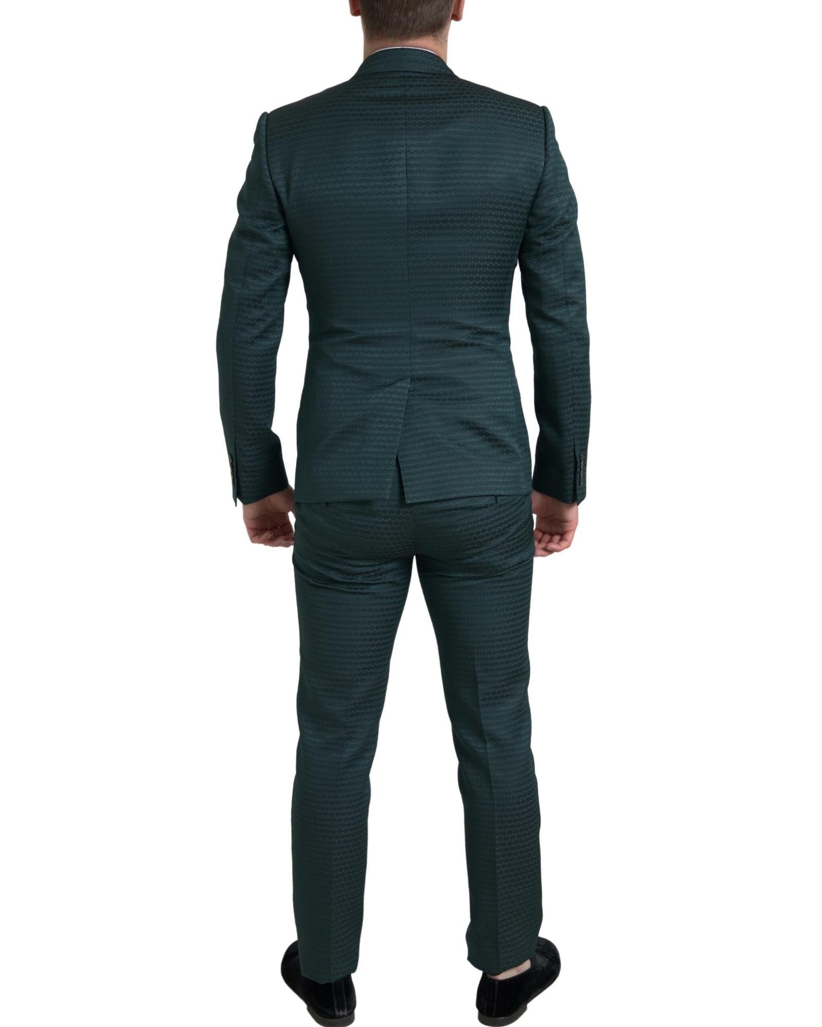 Dolce & Gabbana Green Patterned Suit for Men
