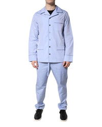 Dolce & Gabbana Luxury Cotton Pajama Set Men Light Blue Sleepwear Light Blue