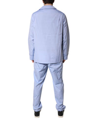 Dolce & Gabbana Luxury Cotton Pajama Set Men Light Blue Sleepwear