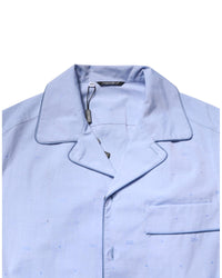 Dolce & Gabbana Luxury Cotton Pajama Set Men Light Blue Sleepwear