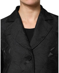 Dolce & Gabbana Floral Brocade Coat Women Black Jackets & Coats