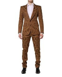 Dolce & Gabbana Damask Pattern Suit Men Brown 48l Brown