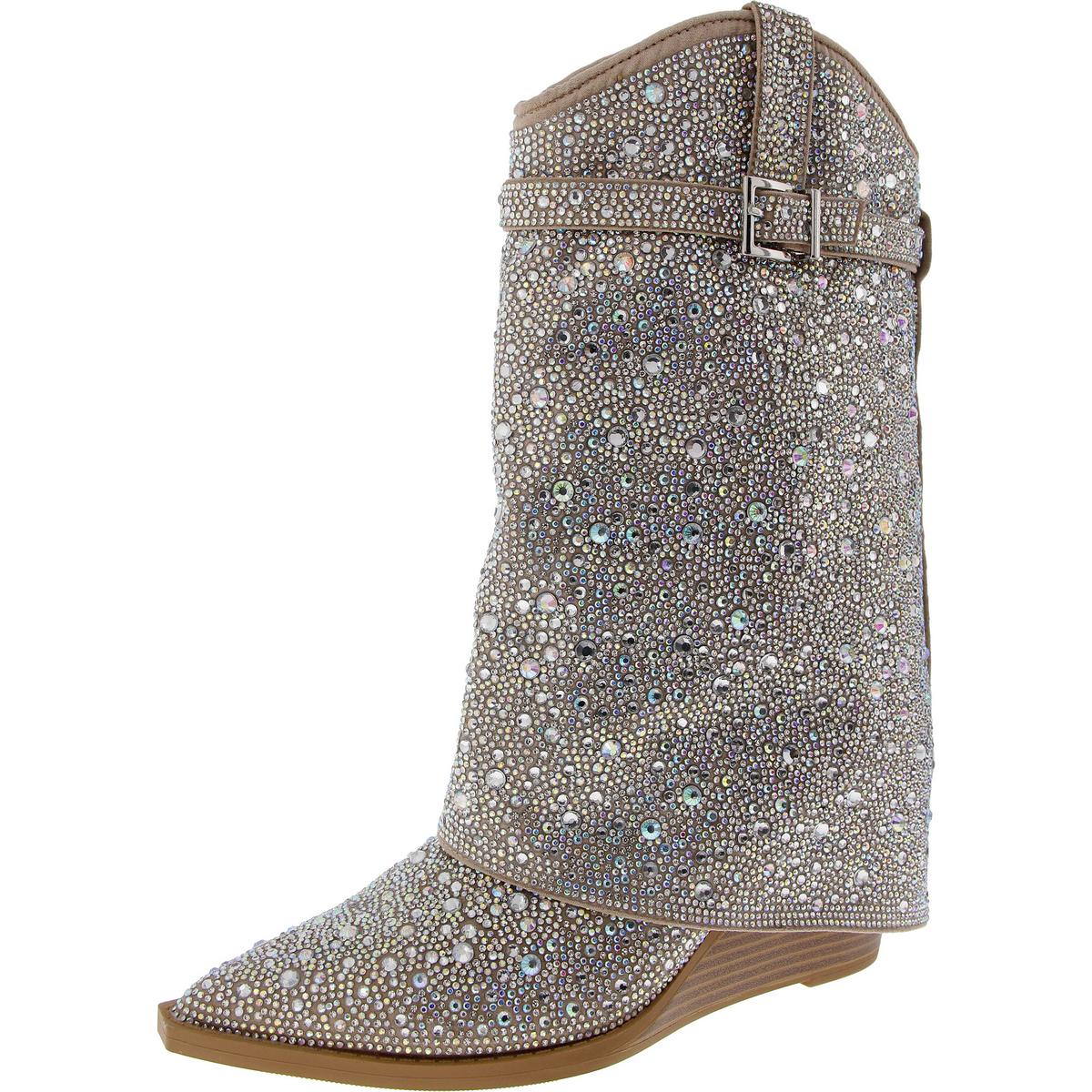 Joe-R Womens Rhinestone Square Toe Cowboy, Western Boots