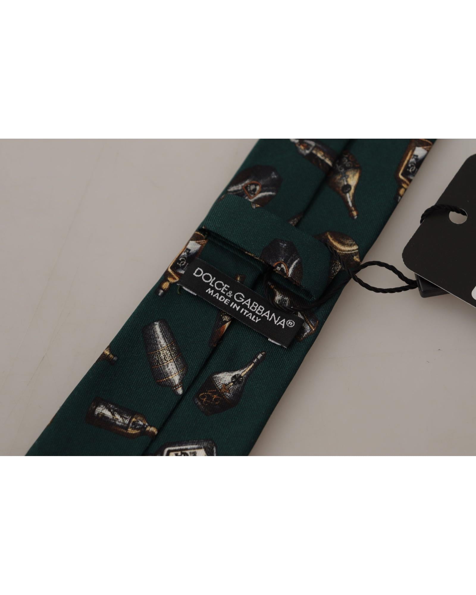 Dolce & Gabbana Bottle Print Silk Tie