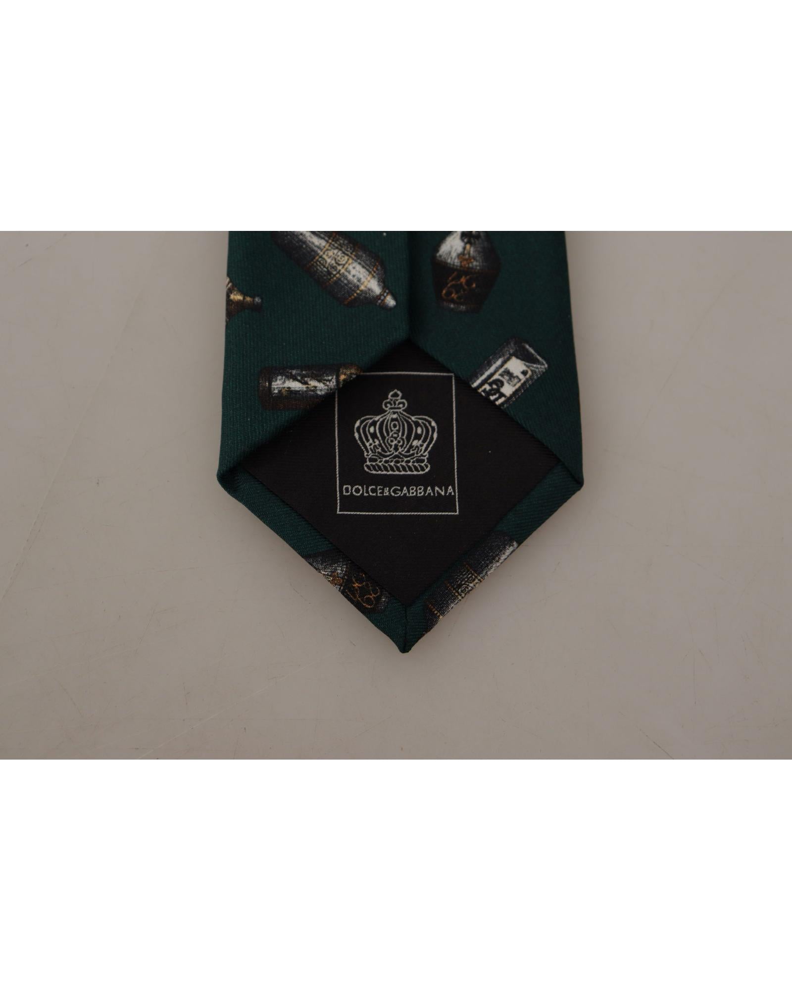 Dolce & Gabbana Bottle Print Silk Tie