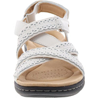 Laurieann Rena Womens Leather Criss-Cross Slingback Sandals