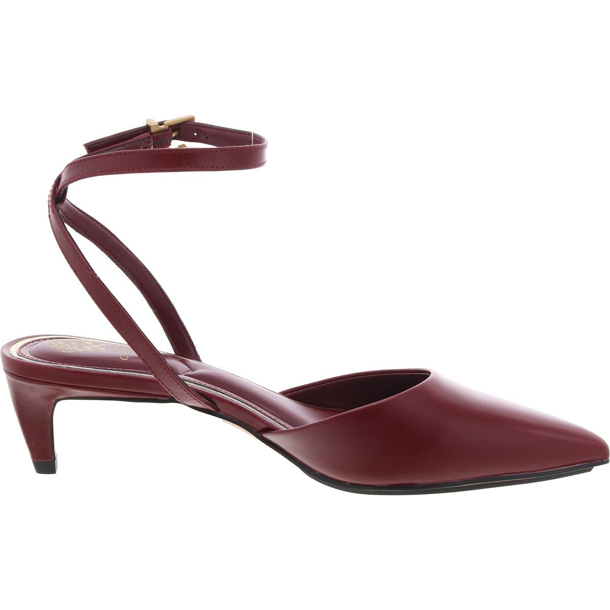 Irva Womens Solid Leather Kitten Heels