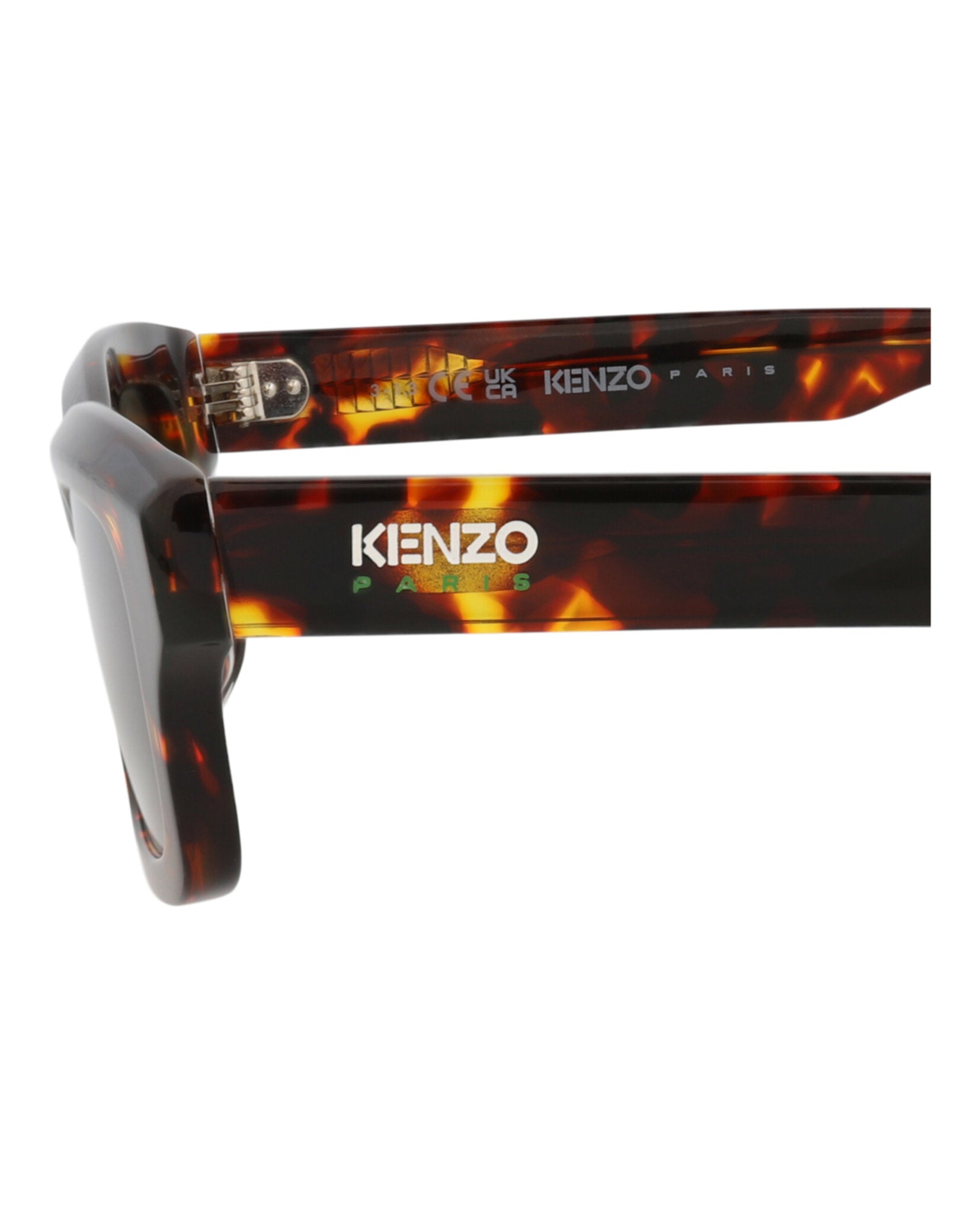 Kenzo Unisex Square/Rectangle Havana Havana Green Fashion Designer Eyewear