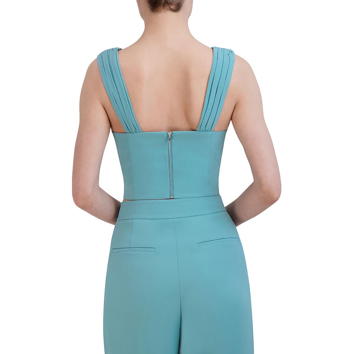 Womens Solid Sweetheart Neckline Cropped