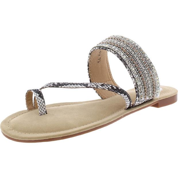 Issy Womens Slip On Thong Flat Sandals