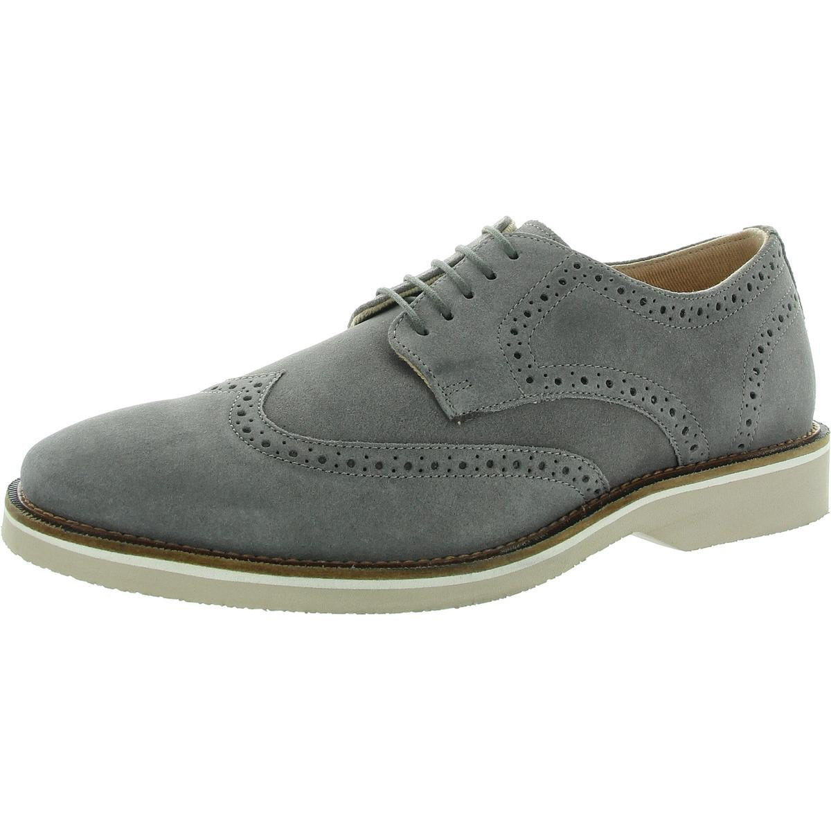 Mens Laceless Suede Derby Shoes