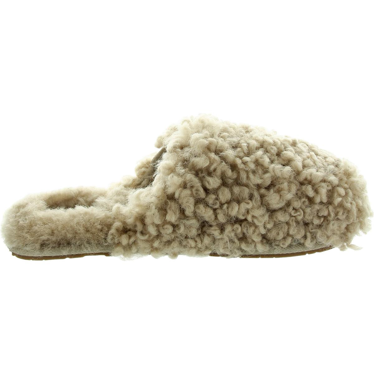 Maxi Curly Womens Textured Shearling Slide Slippers
