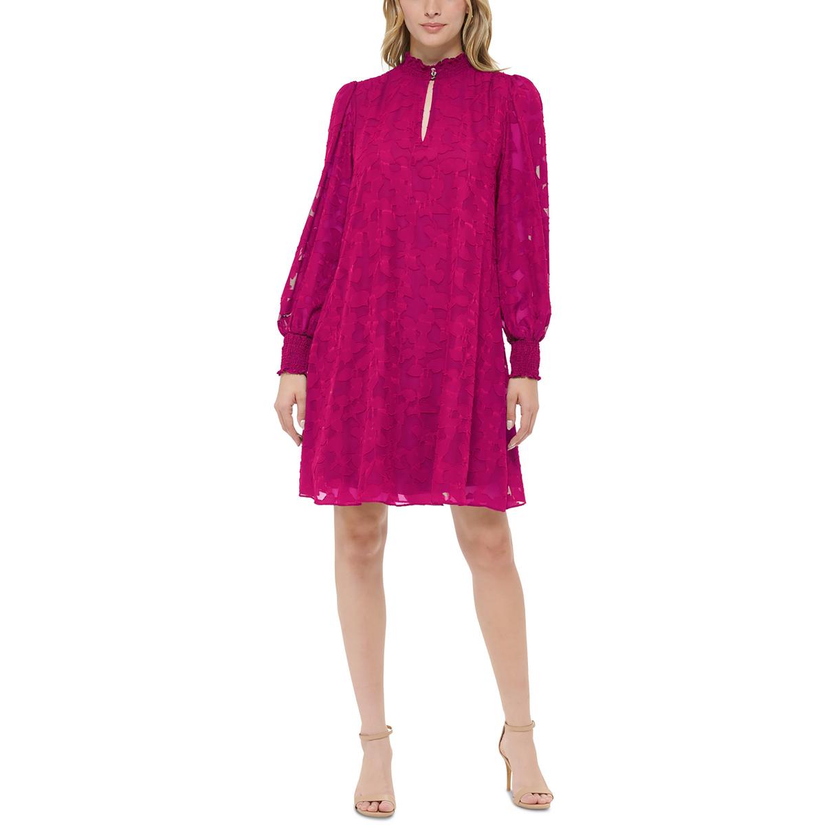 Womens Smocked Mini Shift Dress