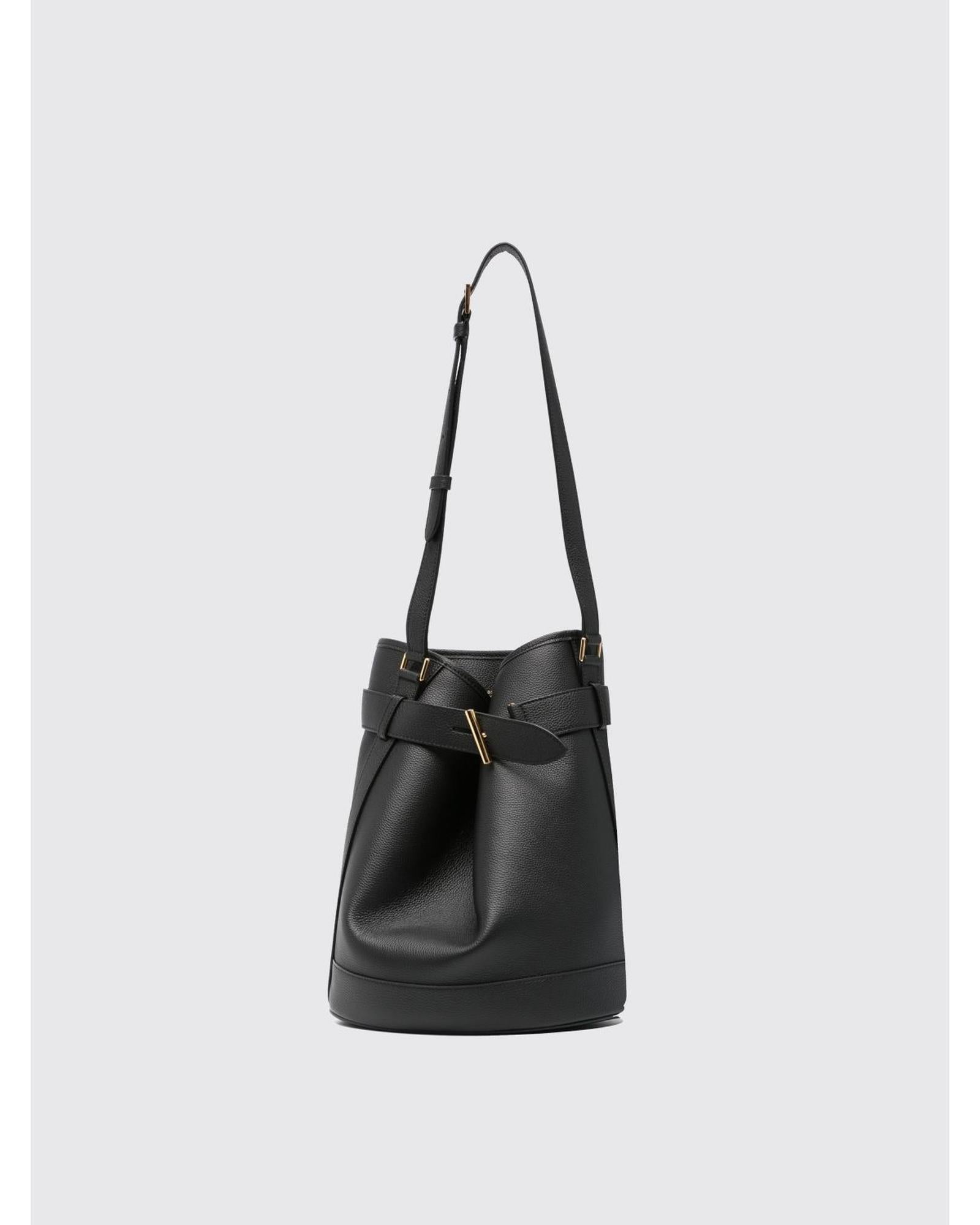 Tom Ford Bucket Bag Leather Shoulder Women Black Shoulder Bags