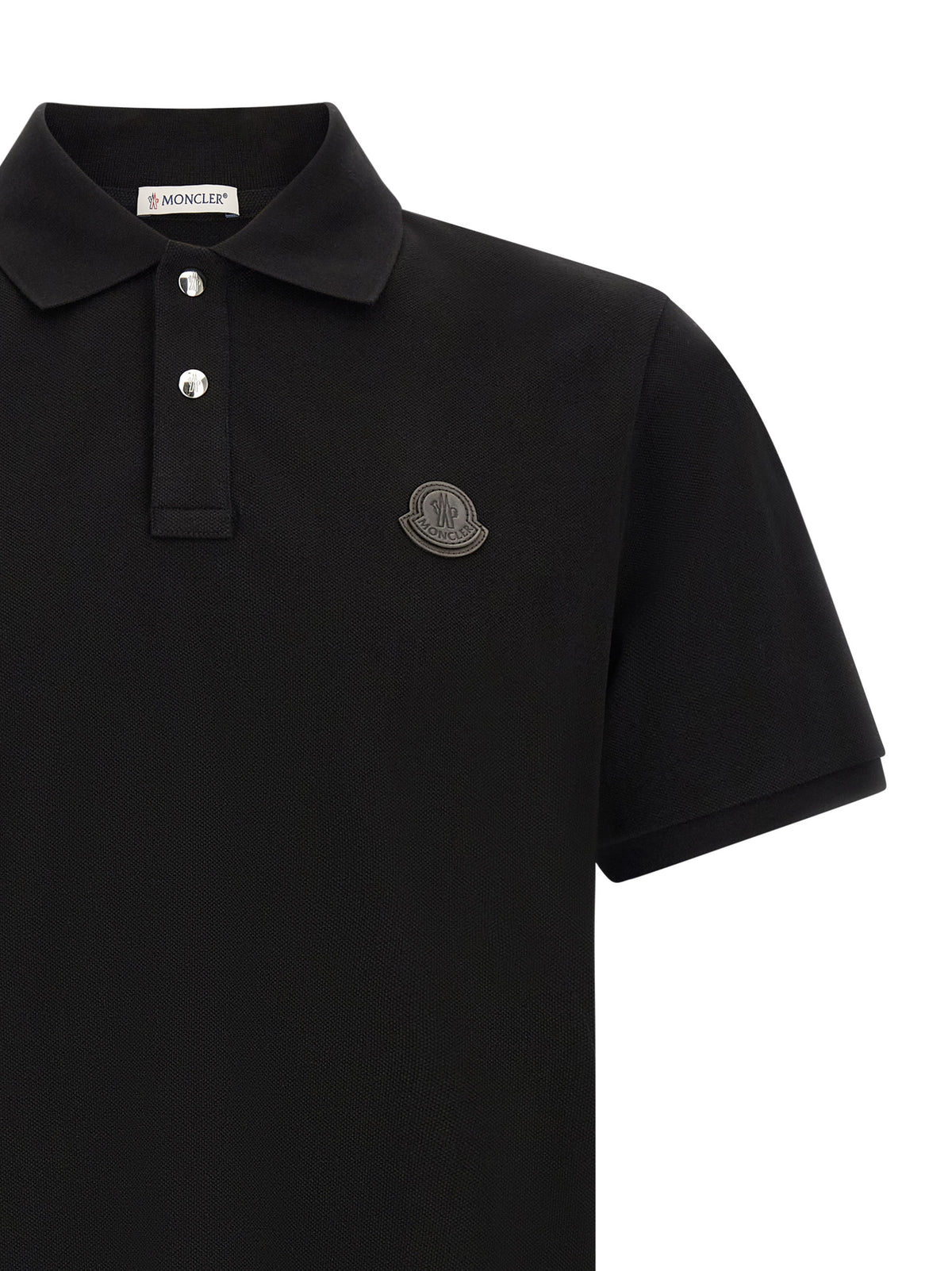 MONCLER Moncler Men Leather Logo Patch Polo Shirt