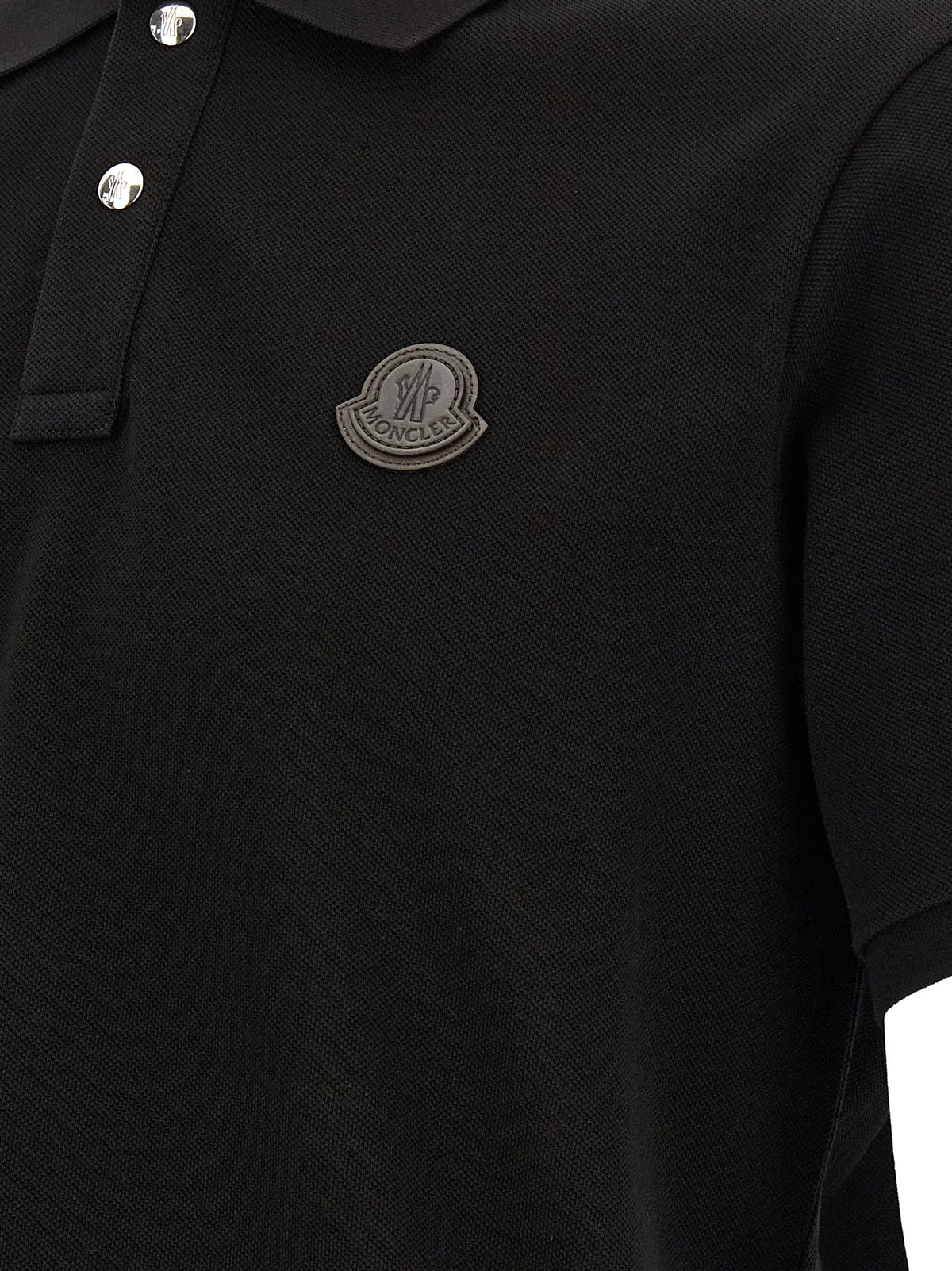 MONCLER Moncler Men Leather Logo Patch Polo Shirt