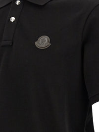 MONCLER Moncler Men Leather Logo Patch Polo Shirt