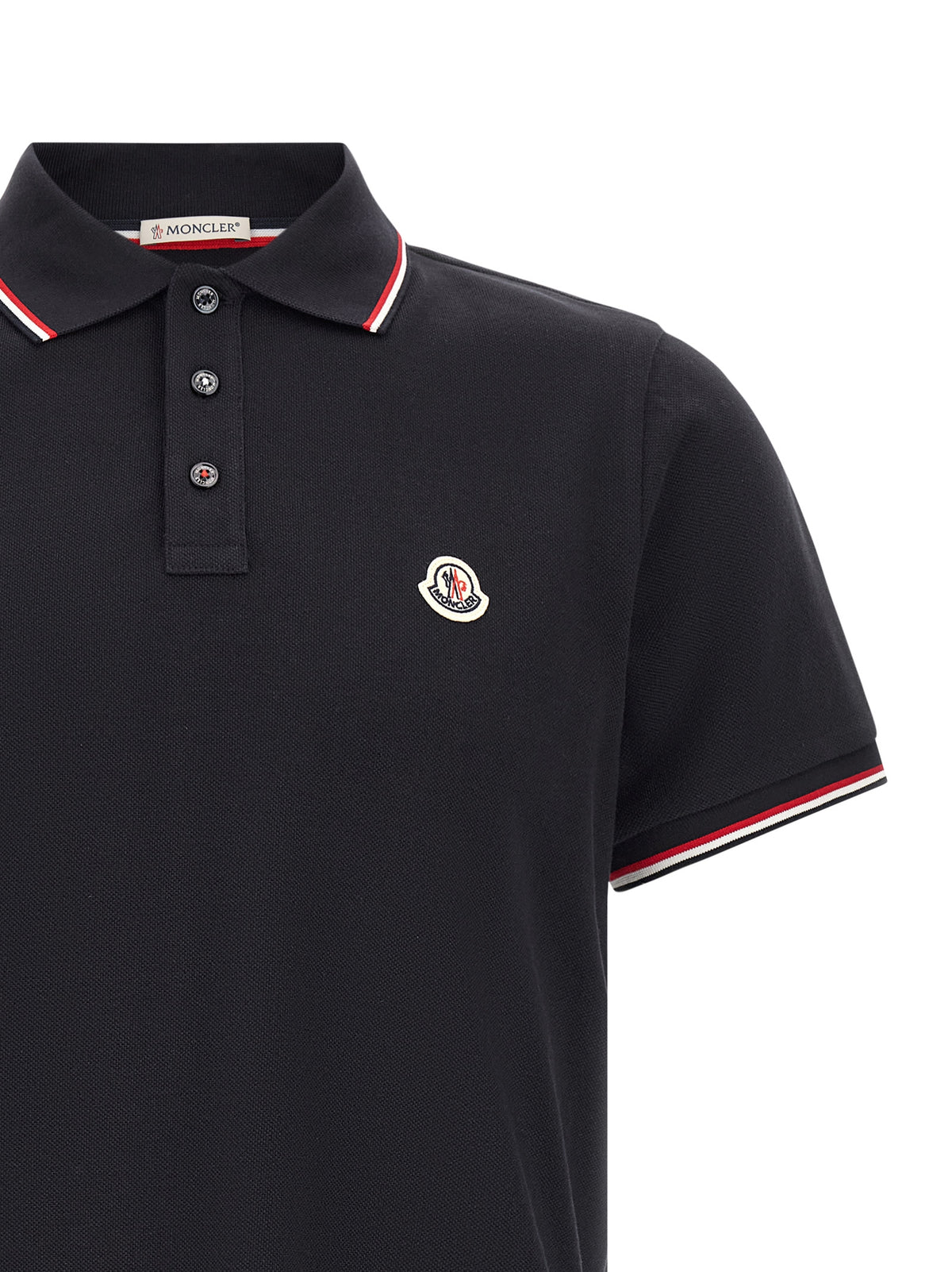 Moncler Men Tricolor Trim Polo Shirt