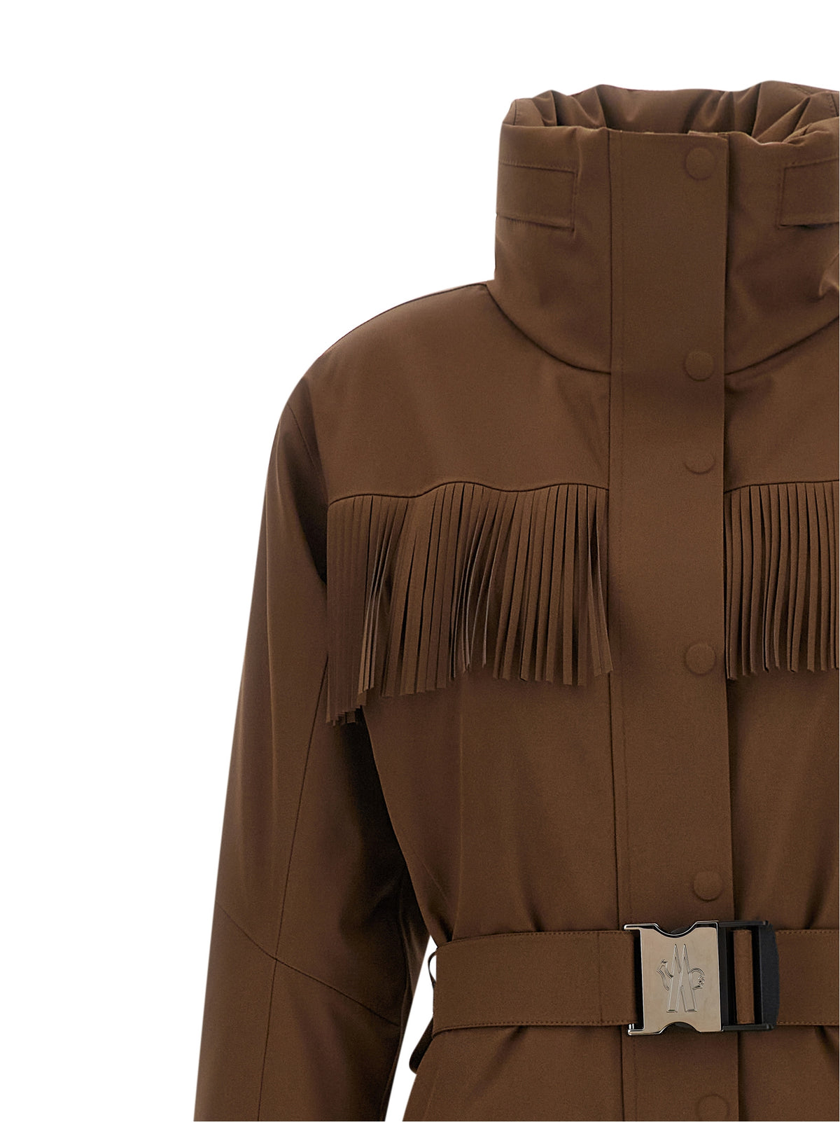 Moncler Grenoble Women Brown Fringed Ski Suit