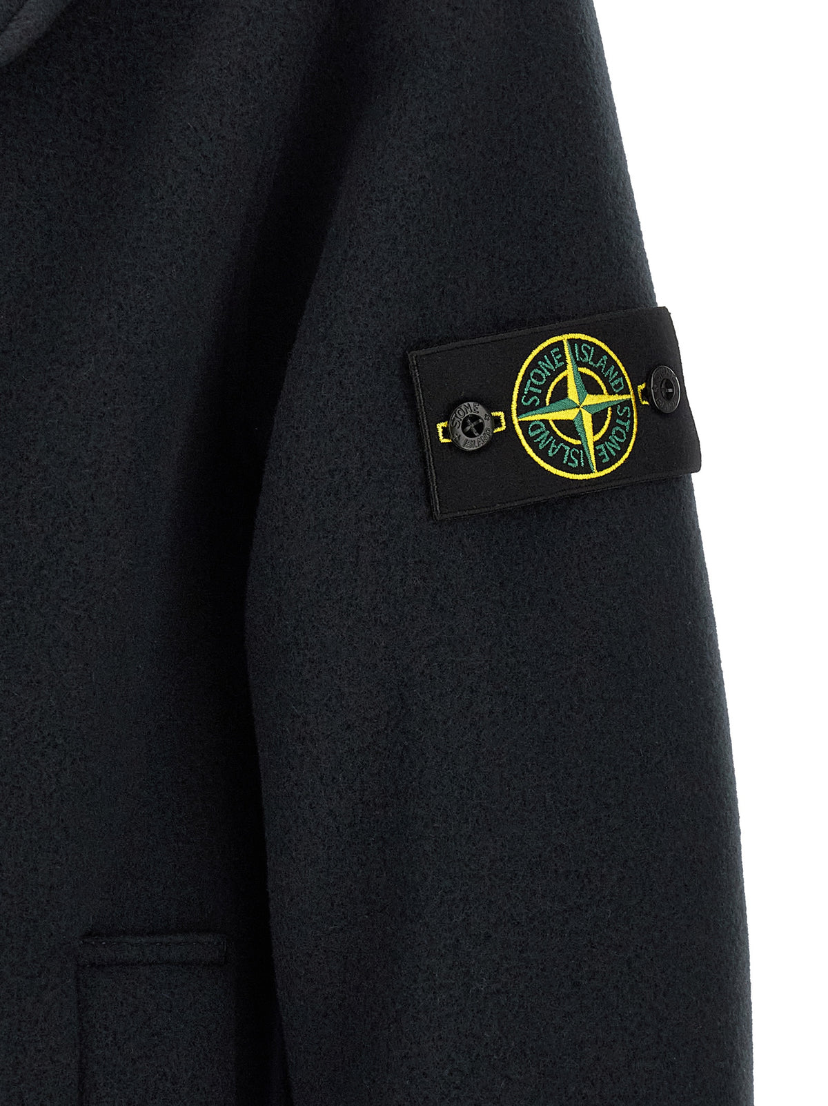 STONE ISLAND Stone Island Men Double-Breasted Coat With Logo Badge