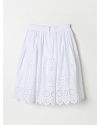 Dolce & Gabbana Eyelet Embroidered ALine Skirt Kids White