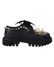 Dolce & Gabbana Embellished Leather Trekking Derby Shoes