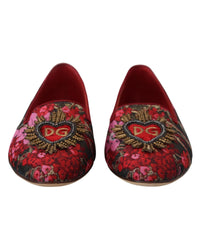 Dolce & Gabbana Floral Brocade Ballerinas - Red