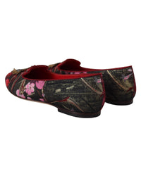 Dolce & Gabbana Floral Brocade Ballerinas - Red