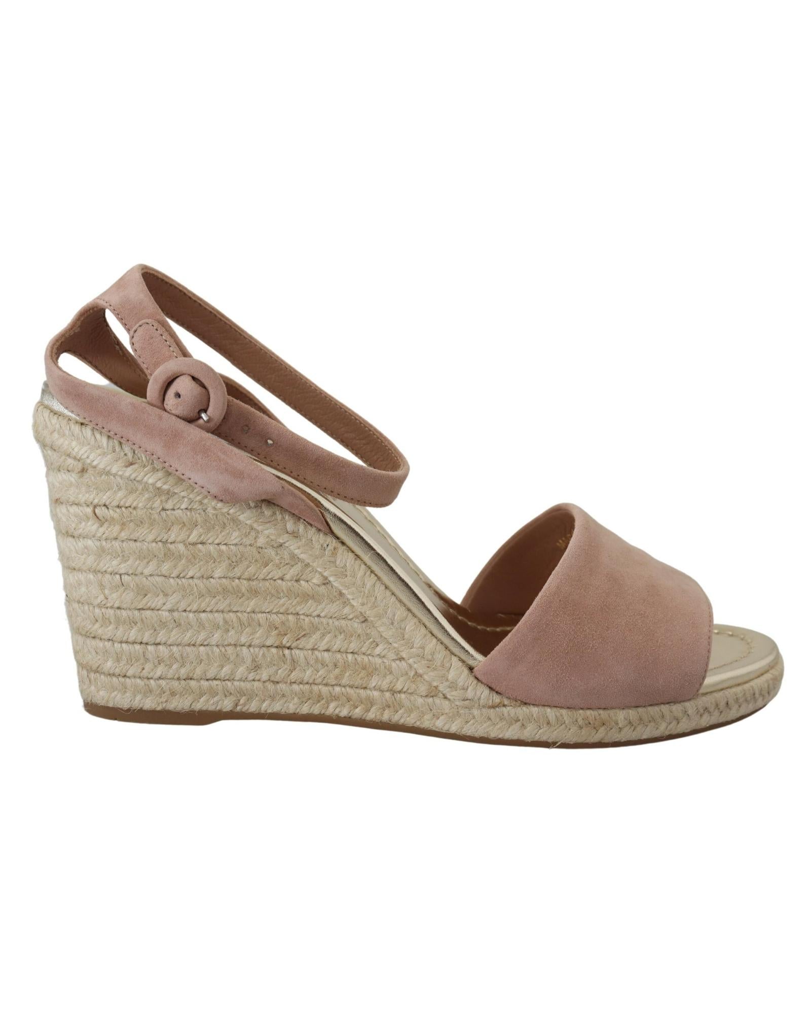 Prada Espadrille Wedge Sandal Pink 40 Pink