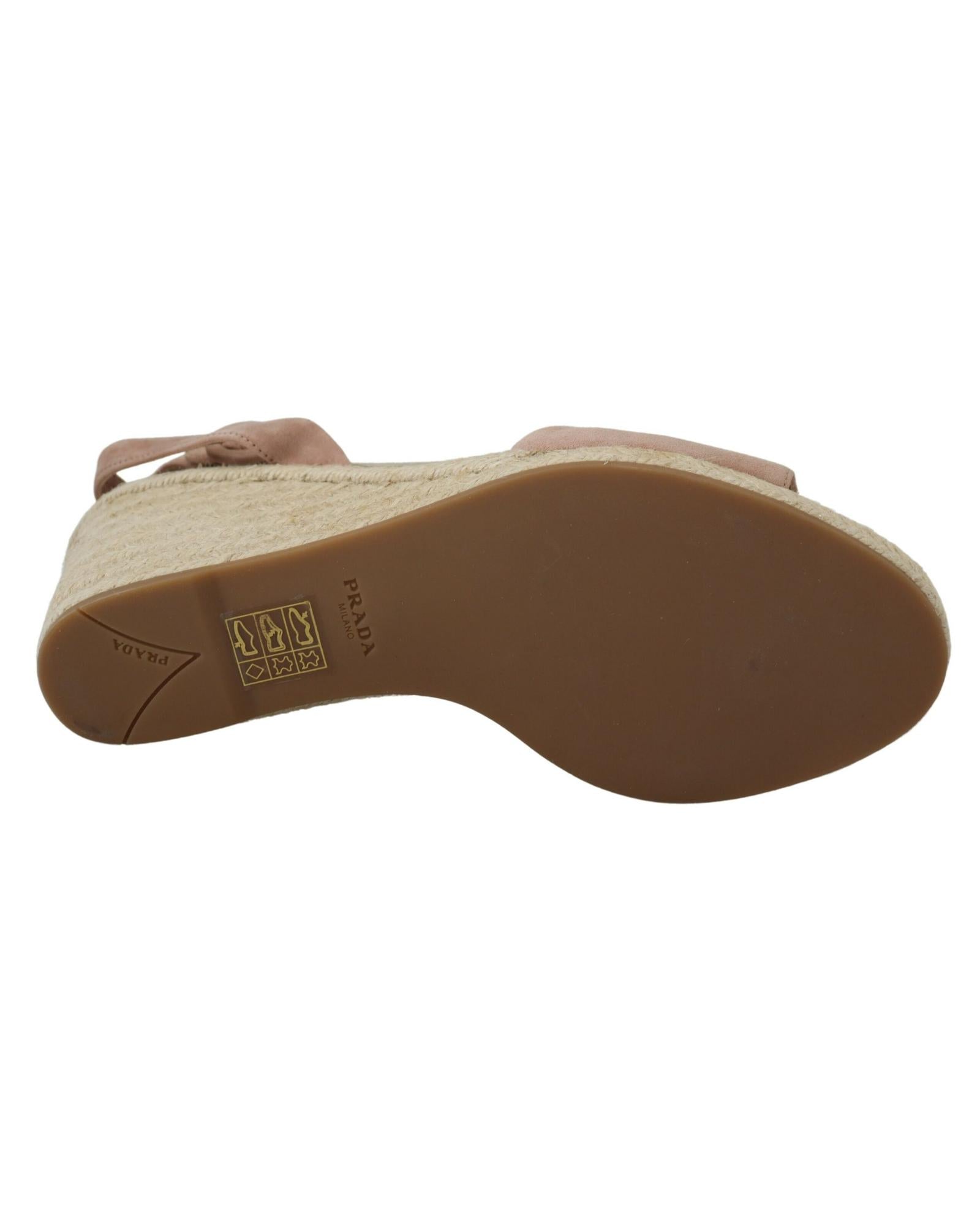 Prada Espadrille Wedge Sandal Pink