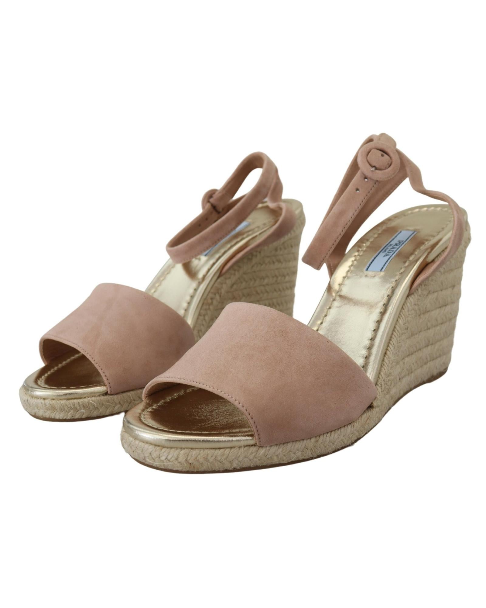 Prada Espadrille Wedge Sandal Pink