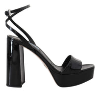 Prada Patent Leather Block Heel Sandals3