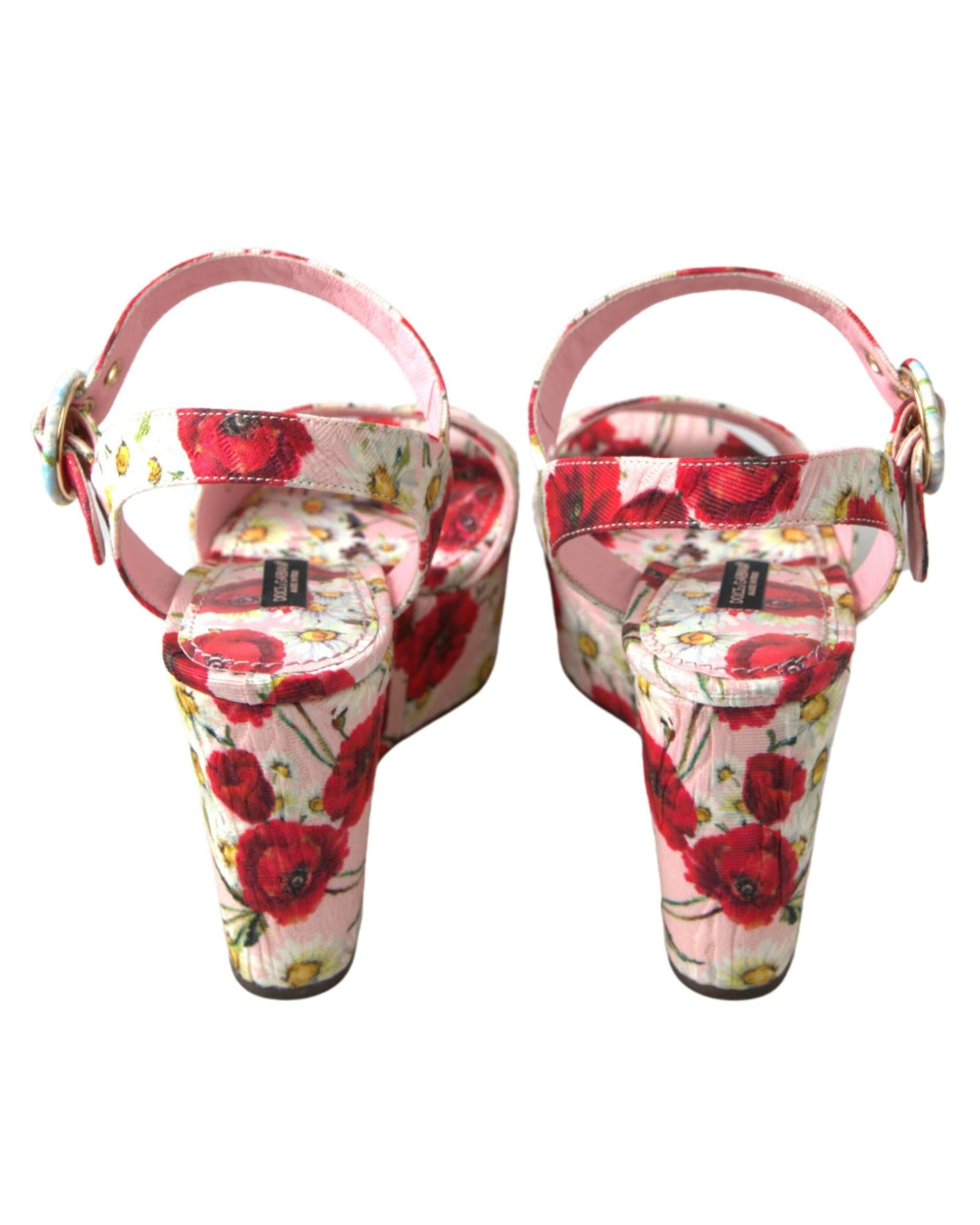 Dolce & Gabbana  Floral Print Wedge Sandals