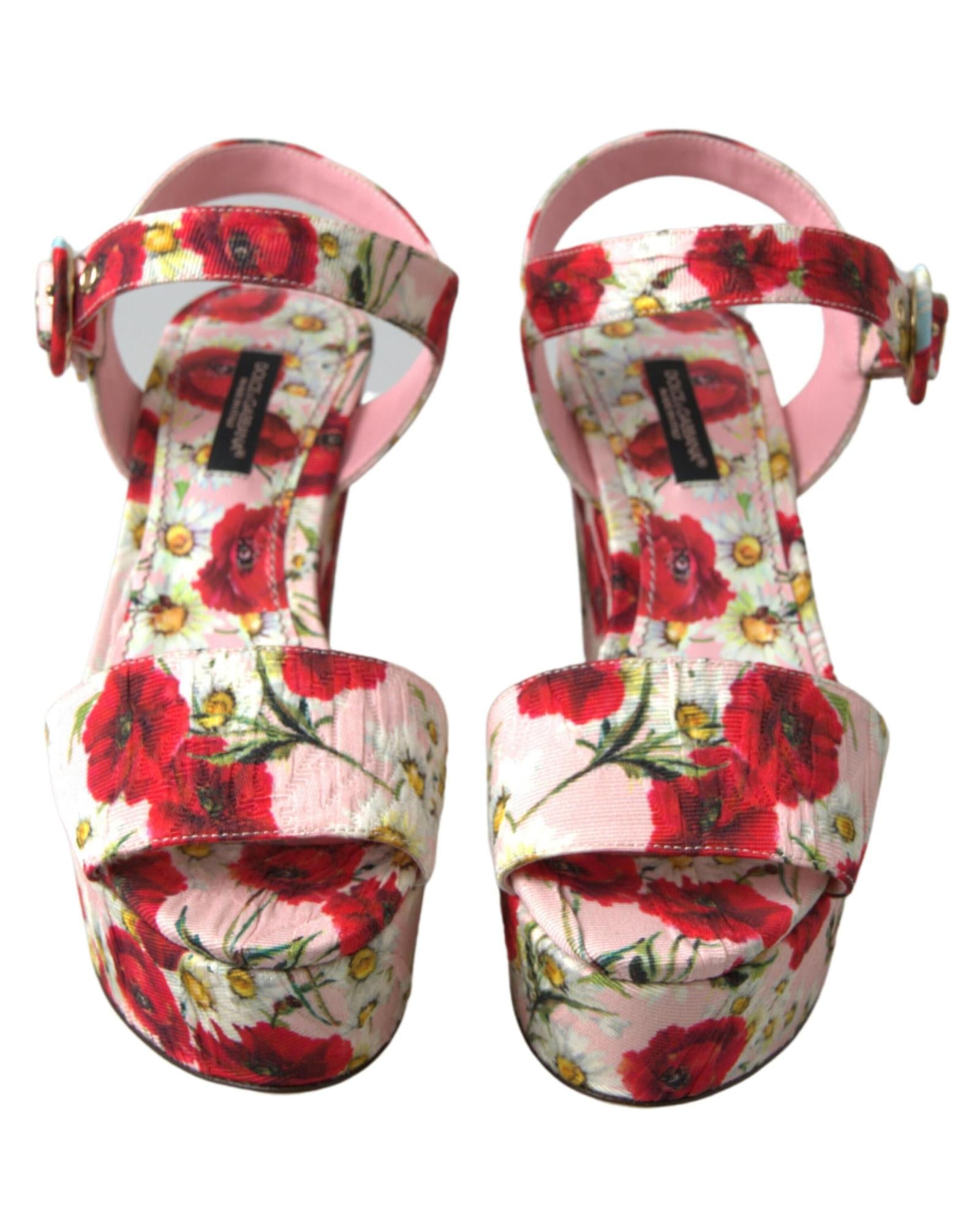 Dolce & Gabbana  Floral Print Wedge Sandals