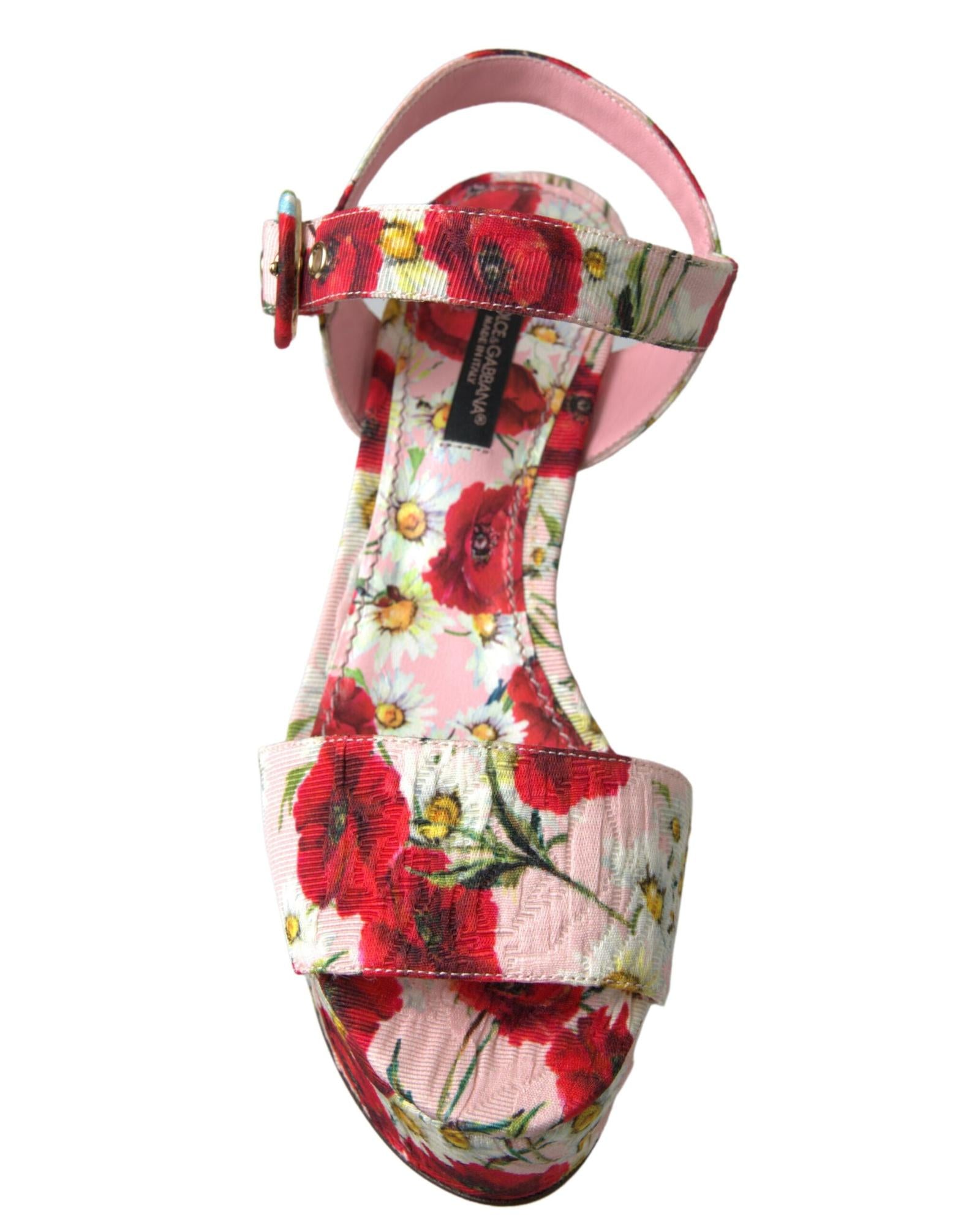 Dolce & Gabbana  Floral Print Wedge Sandals