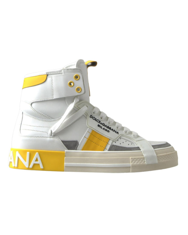 Dolce & Gabbana Colorblock Leather High Top Sneakers
