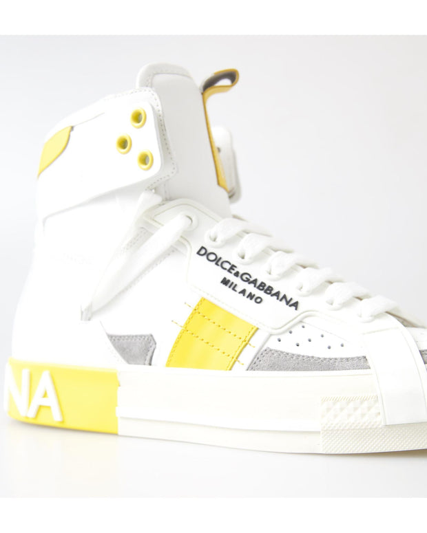 Dolce & Gabbana Colorblock Leather High Top Sneakers
