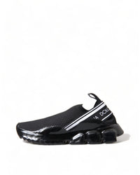 Dolce & Gabbana Portofino Black Knit Sneakers