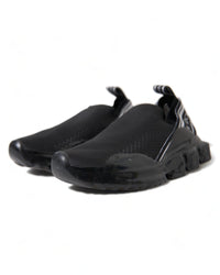 Dolce & Gabbana Portofino Black Knit Sneakers